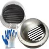 Generic 1Pcs Griglia Di Ventilazione Griglia Aerazione Tubo Cappa, Griglia Aerazione Tonda Tubo Cappa, Rotonda In Acciaio Inox Esterno, Cucina Presa Di Ventilazione A Parete(Metallic,150mm)