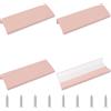 MOROBOR Maniglie nascoste in lega di alluminio, autoadesive, invisibili, autoadesive, istantanee, per mobili di casa, cucina, porta, armadio, 120 mm, rosa balletto, 4 pezzi