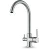Ari Rubinetto da cucina a 3 vie Linko con tubi dell'acqua separati per filtro a freddo caldo, con beccuccio girevole a 360°, cartuccia in ceramica, collegamento per sistema di filtraggio, montaggio
