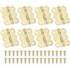 PATIKIL Piccole Cerniere per Scatole di Gioielli 1-1/4 Pollici, 8pz 180 Gradi Mini Cerniere a Farfalla per Scatole di Gioielli con 32 Viti per Armadi in Legno Cassetti Falegnameria, Oro