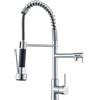 Saeuwtowy - Rubinetto da cucina con 2 getti, miscelatore monocomando, rubinetto, nebulizzatore, doppia funzione girevole a 360°, rubinetto a freddo e caldo, disponibile in ottone cromato