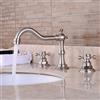 UANGLI Rubinetto for lavabo da bagno in nichel spazzolato Rubinetto for vasca da bagno con doppia maniglia Set da 3 pezzi GZ-8205L