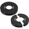 PATIKIL Flangia Divisa a Parete, 20/25/32mm Copri Tubi Termosifoni Copertura Piastra Rotonda in ABS Spessore Tagliabile per Tubo Acqua Rubinetto Decorazione,10mm Altezza, 2 Pezzi, Nero