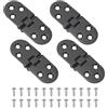 QUARKZMAN 4Pcs Cerniere Pieghevoli Nascoste 3.11 x 1.18 In Lega Di Zinco Cerniere Piane 180 Gradi Per Tavolo In Legno Antina Cucina Porta Armadio Nero