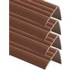 ProfiPVC Set di 4 Profili per bordi scale - Profilo angolare in PVC autoadesivo 50mm x 40mm, Paraspigolo - Strisce antiscivolo per gradini, 80cm, Marrone