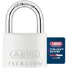 ABUS Lucchetto Titalium 64TI/50 - Lucchetto per Cantina con Corpo in Alluminio Speciale - Gancio in Acciaio Temprato - Livello di Sicurezza ABUS 6
