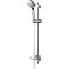 Ideal Standard B9419AA Idealrain M3 asta doccia, doccetta a 3 funzioni con diametro da 10 cm con sistema anticalcare e portasapone, cromato