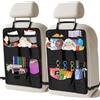 Playexen 2 Pezzi Proteggi Sedile Auto Bambini Posteriore Organizer per Accessori Automobile Interno Oxford Impermeabile con 7 Tasche Borsa Portaoggetti Bagagliaio Organizzatore per Bottiglie Giocattoli Libri