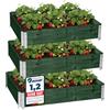Garronda Orto Rialzato da Esterno per Giardino, Cassoni Orto, Aiuola Rialzata con Telaio in Legno 120x80 cm, Grandi Fioriere per Piante, Fiori, Erbe, Frutta e Verdura GD-0075 (Verde, 3 pz)