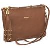 Harigiò ® Borsa Da Donna In Vera Pelle Colore Cuoio, Pochette Con Tracolla Regolabile E Removibile Tramite Moschettoni, Borsello Lavorazione Made In Italy, Accessori Oro, Ottima Idea Regalo
