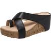 WCXTY Ciabatte Ortopediche Estive per Donna per Alluce Valgo,Sandali con Zeppa E Infradito per Fascite Plantare,Eleganti Infradito da Spiaggia per Alluce Valgo(Black,37 EU)