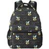 ZSOSIXDEAL Dino Semplice Cartone Animato Dinosauro Casual Borse Per Laptop Zaino Bookbag College Scuola Per Bambini Ragazzi Ragazza Adolescente Adulto Viaggio, Cuore carino ape, L