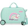 Enso Magic Summer Valigia per bambini, realizzata in ABS, ruote doppie a rotazione multidirezionale, molteplici modi per usarlo, turchese, 45x31x20 cms, Valigia per bambini