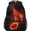 SJOAOAA Zaino con simbolo musicale con note musicali del fuoco, con tasche multiple, borsa da viaggio personalizzata, borsa per libri per laptop da viaggio, taglia S/40,6 cm, Come nella foto, Taglia
