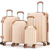 Boleedy Set di Valigie Rigide 4 Pezzi(40/56/66/76cm),Set Valigia Leggero in ABS Rigido con Lucchetto,Ruote a 360°,Grande Trolley per Lavoro e Viaggio