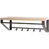 HAKU Appendiabiti da Parete rovere chiaro, nero, MDF, Metallo - Dim: L 70 x A 23 x P 30 cm, Stile: Moderno