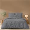 Twinzen - Copripiumino Matrimoniale 200x200 cm con 2 Federe 65x65 cm | Sacco Piumino Matrimoniale · Microfibra Ultra Morbida · Antracite · 3 Pezzi · OEKO-TEX · Chiusura con Cerniera · Resistente
