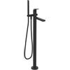 GESSI Miscelatore Piantana Vasca Gessi Ventaglio 72028 con Doccetta e Deviatore Automatico - Nero Opaco