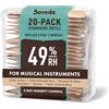 Boveda per strumenti musicali | regolatore di umidità a 2 vie sostitutivo UR 49% per inserto in tessuto | Formato 70 per strumenti in legno a corda o archi | Previene crepe e deformazioni | 20 pezzi con confezione richiudibile
