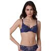Lovable Reggiseno con Ferretto con Coppe Non Imbottite Taglio a 3 in Pizzo | Comfort e Femminilità | Bicolor Floral Lace Donna, Blu 36E - 4E