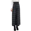 Generico Pantaloni Larghi Donna Inverno A Quadri in Lana Mista Pantaloni Casual Morbidi A Tre Quarti E con Stile Elegante Trousers Caldi E Comodi per Donna(Dark Gray, XL)