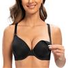 MELENECA Donna Reggiseno Imbottito con Ferretto Contenitivo Criss Cross da Allattamento Schwarz 70I(32H)