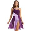 YiZYiF Abito da Ballo da Donna Vestito da Balletto Valzer Tango Abiti da Ballo Classica Costume da Competizione Samba Rumba Salsa Dancewear Violet M