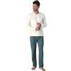Lovable Set Pigiama in 100% Cotone | Maglia Maniche Lunghe con Scollo a V | Pantaloni Stampati con Tasche | Pigiama Invernale Uomo, Avorio 4 - M