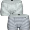 Lovable Short Jacquard Cotton Modal 2 Pack Uomo, Grigio Rigato + Grigio Avio Rigato 3 - S