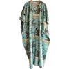 INDACORIFY INDACORIFIE Jungle Hand Block Print Women Dress, Abito Indiano Lungo Kaftan Fatto a Mano, Tessuto di Puro Cotone Stitch Kaftan, Abito da Notte da Donna Kimono Art Multi