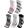 United Labels 5 paia di calzini Disney Minnie Mouse per donna, nero e grigio, 38-43, calzini da donna, calze da donna