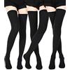 SATINIOR Calze Extra Lungo Coscia Alta Calze di Cotone Extra Lunghe Calze Stivali per Ragazze Donne (3)
