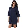 Lovable Copricostume con Manica a 3/4 | Vestito Spiaggia, Mare, Vacanza | Beachwear Donna, Blu Scuro 4 - L