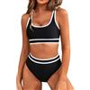 HTTDSLF Costumi da Bagno Due Pezzi Donna Costume da Bagno Push Up Imbottito Reggiseno Bikini Costumi da Mare a Vita Alta Swimwear Regolabile