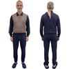 FERRUCCI COMFORT Pigiama Sanitario per Anziani da Uomo Polo con Cerniera Posteriore - Pettorina Anteriore Idrorepellente e Idrofobico - Facile da Pulire - Incontinenza (IT, Testo, M, Regular, Regular, Punti)