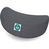 Present Mind Cuscino a mezzaluna Zafu per Yin Yoga (altezza 15 cm) - Prodotto in UE, grigio cemento, 100% cotone naturale con federe lavabili