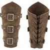 Thajaling 1 Paio Medieval Faux Leather Buckle Arm Bracers,cavaliere braccio bracciale,retro vichingo Rinascimento braccio guardie