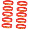 TOYANDONA Braccialetti in Silicone Bandiera Nazionale Rossa 10 Pezzi, Braccialetto Country Comodo da Indossare per Decorazioni Scuola e Tornei di Calcio