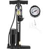 KITDAHOM Pompa per Bicicletta - Pompa da Terra con Manometro 45cm - Materiale in Ferro Metallico - Alta Pressione 160 PSI - Adatta per Bici da Strada, E-Bike, Mountain Bike e Attrezzature Sportive (Nero)