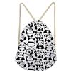 Jeiento Zaino con coulisse per uomo donna casual borse stringa bomboniera, Panda, S