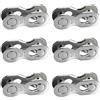 QEAS 6 paia di lucchetti a catena per bicicletta, 9 velocità, in acciaio, compatibile con catena Shimano a 9 velocità, per mountain bike, bici da trekking, bici da corsa, bici da città, riparazione
