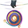 Générique Rainbow Skipping Rope - Jump Rop | Regolabile 16.4 Ft Jump cord | Smooth Wooden Handles c0rd | Multiplayer Exercise Toy | Vibrante line for School Recess Indoor Outdoor Playground Activities