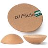 DH FitLife Semisfera in Sughero per Surf Balance Board Adulti | 30x10 cm | 360° Half Balance Ball | Compatibile con tutti i Surf Board | 100% Sughero Naturale, Antiscivolo e Protettivo per Pavimento