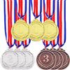 Swpeet Metal Gold Silver Bronze Award Medals with Ribbon, Olympic Style Winner Medals for Kids Children's Events, Classrooms, Office Games And Sports - 1st 2nd 3rd Place