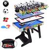 Alpika - Tavolo da gioco 4 in 1 da 4 m, pieghevole, tavolo da biliardo, tavolo da biliardo, tavolo da hockey ad aria, tavolo da ping pong, tavolo da calcio con contenitore per accessori