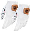 DEGA Guanti da golf, confezione da 2 guanti da golf in 100% pelle cabretta, da uomo, con motivo stampato con pollice sinistro (L, Golf Iconic)