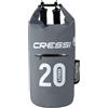 Cressi Dry Bag, Sacca/Zaino Impermeabile per attività Sportive Unisex Adulto, Grigio con Zip, 20 LT