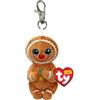 TY Beanie Bellies Clips - Anello Porta Chiavi di Peluche, Cookie il Biscotto Pan di Zenzero con gli Occhioni Verdi Glitter, gli Animaletti con il Pancino Morbido Originali Ty - 12 Cm - T43118