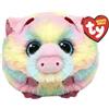 Ty Beanie Balls - Pigasso il Maialino Multicolore con gli Occhioni Azzurri Glitter, Animaletti di Peluche Morbidi e Tondi da Collezionare - 8 cm - T42551