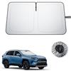 BIBIBO Compatibile con Toyota RAV4 5 2019-2024 2025 protezione solare, protezione dai raggi UV, parabrezza anteriore, parasole auto, tessuto antipiega, interno parasole, parabrezza RAV4 5 accessori